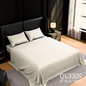 Bedding Queen Bed Sheets Set - 4 Piece Bedding - Brushed Microfiber - Shrinkage and Fade Resistant - Easy Care (Queen, White)