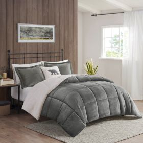 Plush to Sherpa Down Alternative Comforter Set (Color: as Pic)