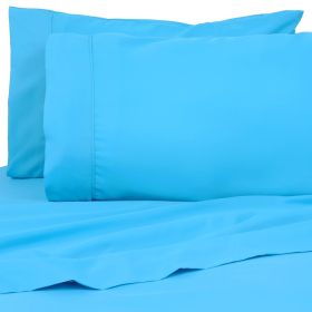 Premier Colorful Bright 4 pc Microfiber Sheet Sets (Color: Aqua Blue, size: KING)